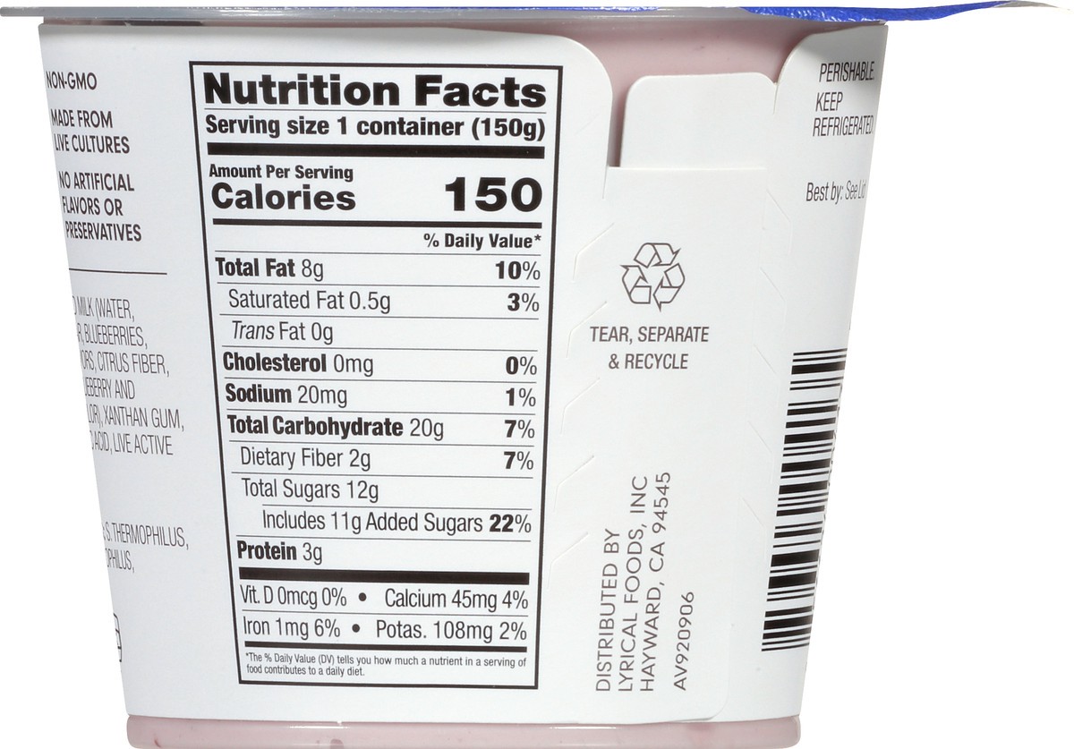 slide 5 of 9, Kite Hill Blueberry Almond Milk Yogurt, 5.3 oz