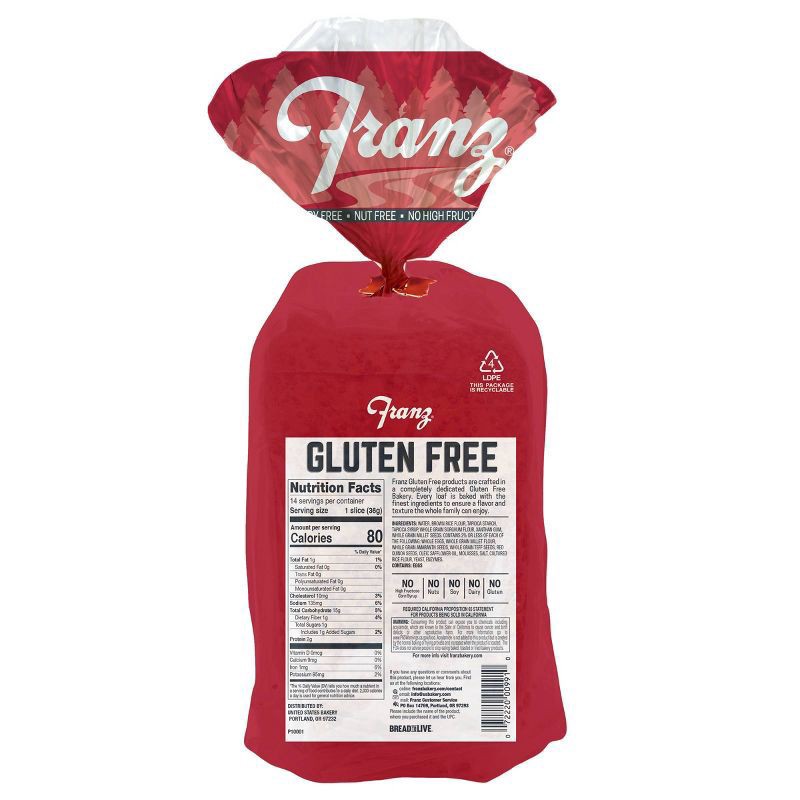 slide 4 of 6, Franz Gluten Free 7 Grain Gluten Free Bread 18oz, 18 oz
