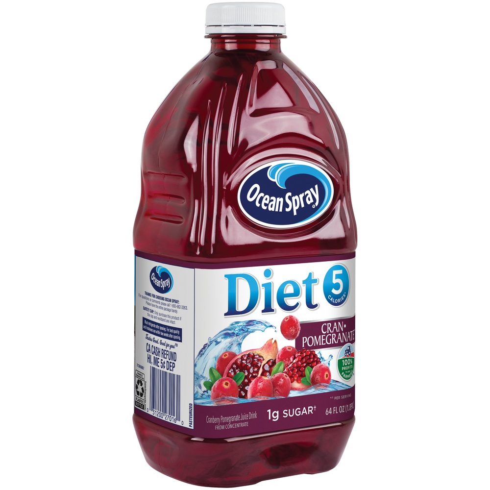 slide 2 of 5, Ocean Spray Diet Cranberry Pomegranate Juice, 64 fl oz