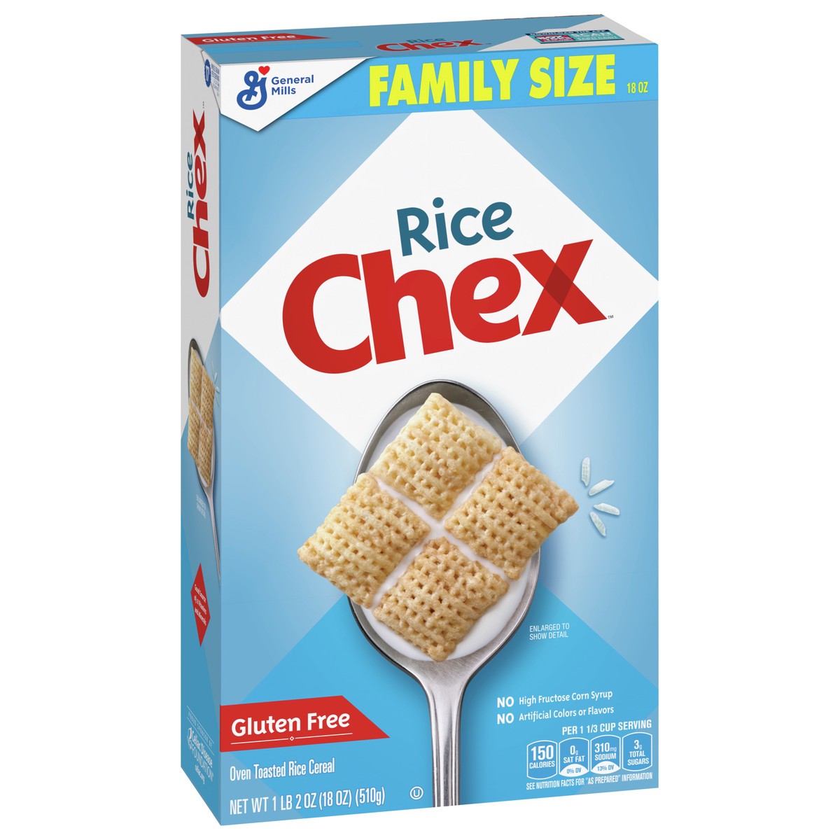 slide 7 of 12, Chex Rice Chex Gluten Free Breakfast Cereal, Made with Whole Grain, Family Size, 18 oz, 18 oz