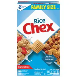 Rice Chex Gluten Free Breakfast Cereal, Homemade Chex Mix Ingredient, Family Size, 18 oz