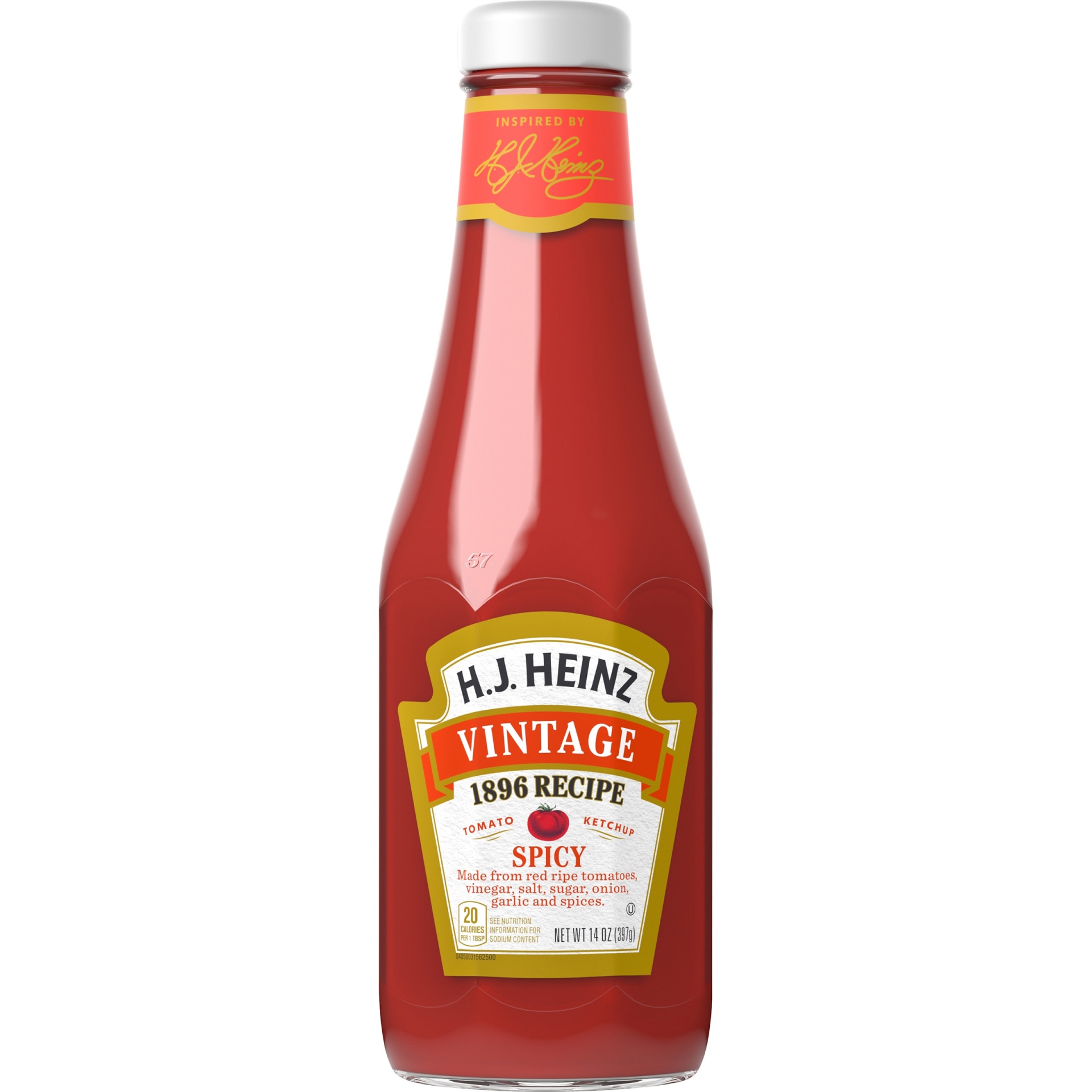 slide 1 of 6, Heinz H.J. Vintage 1896 Recipe Spicy Tomato Ketchup Bottle, 14 oz