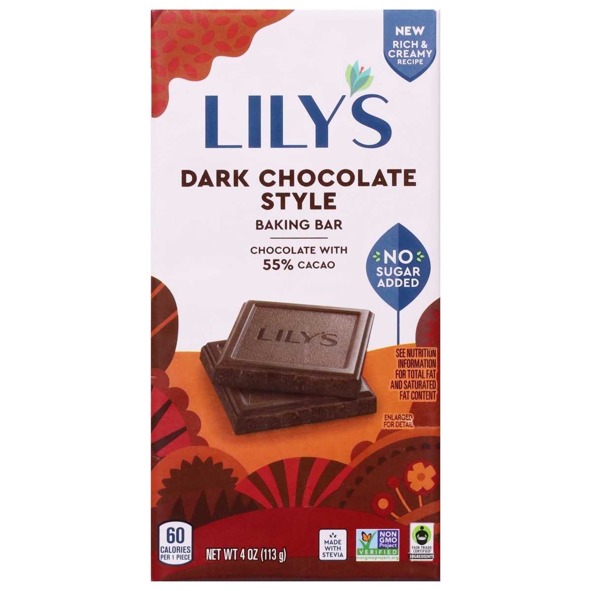 slide 1 of 9, Lily's 55% Cacao Dark Chocolate Style Baking Bar - 4 oz, 4 oz
