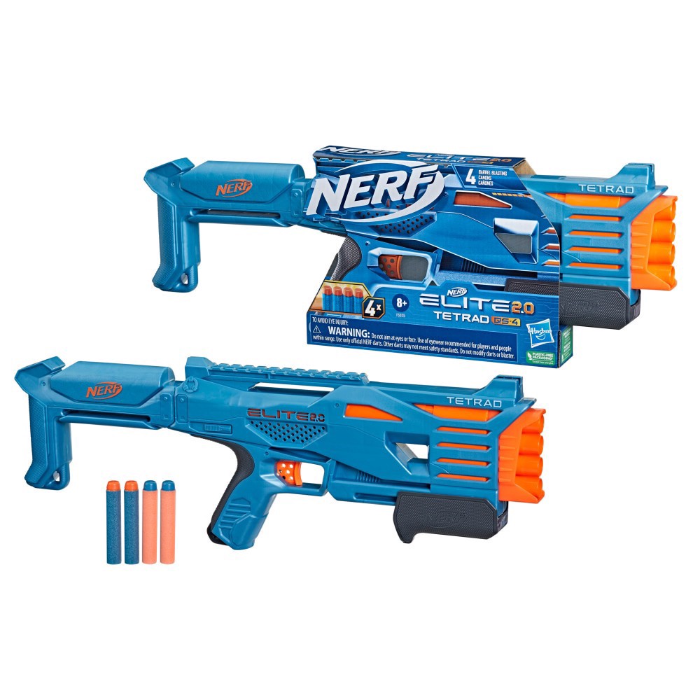 slide 1 of 5, Nerf Has Nerf Elite Tetrd Dart Gun - Each, 1 ct
