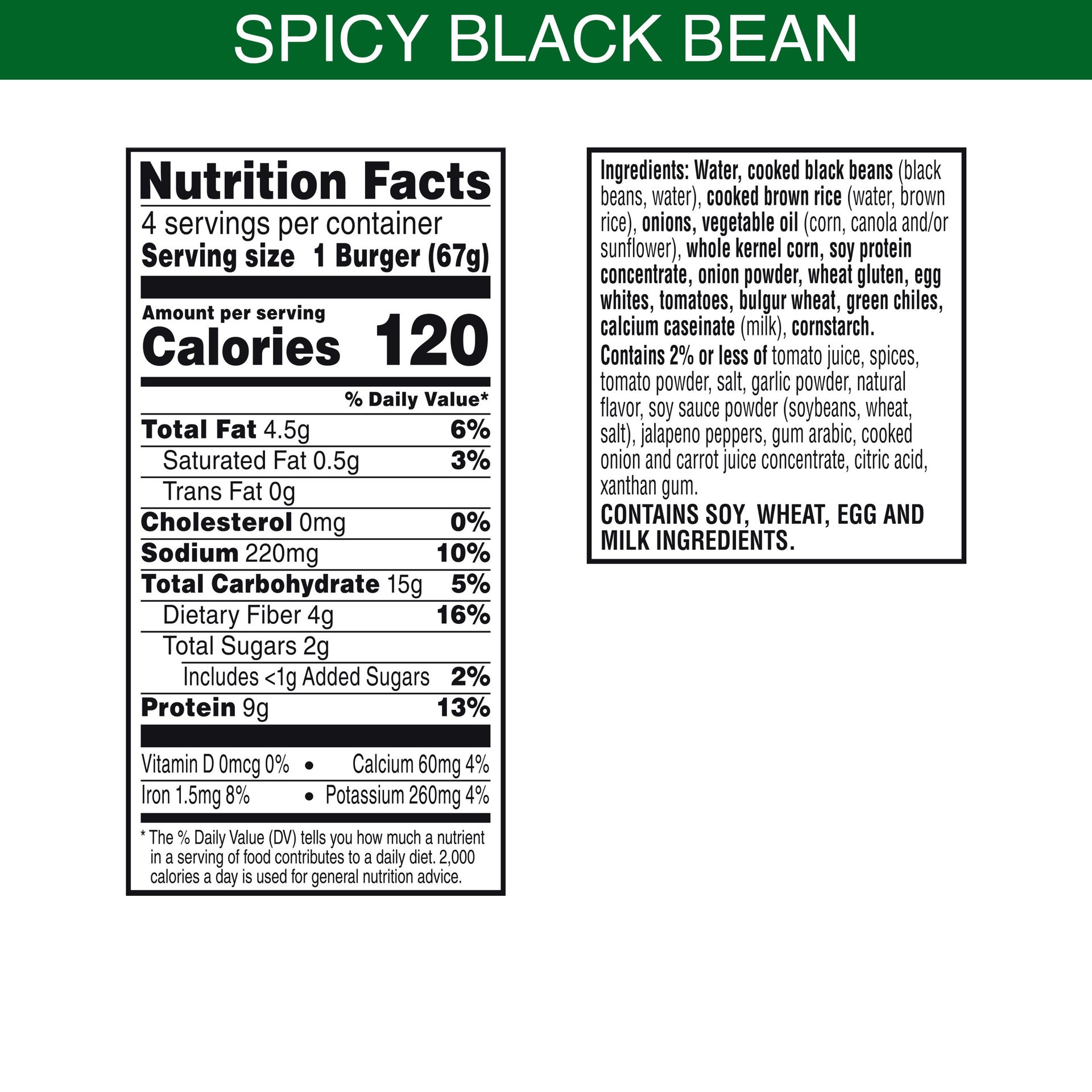 slide 3 of 5, MorningStar Farms Veggie Burgers, Spicy Black Bean, 9.5 oz, 4 Count, Frozen, 9.5 oz