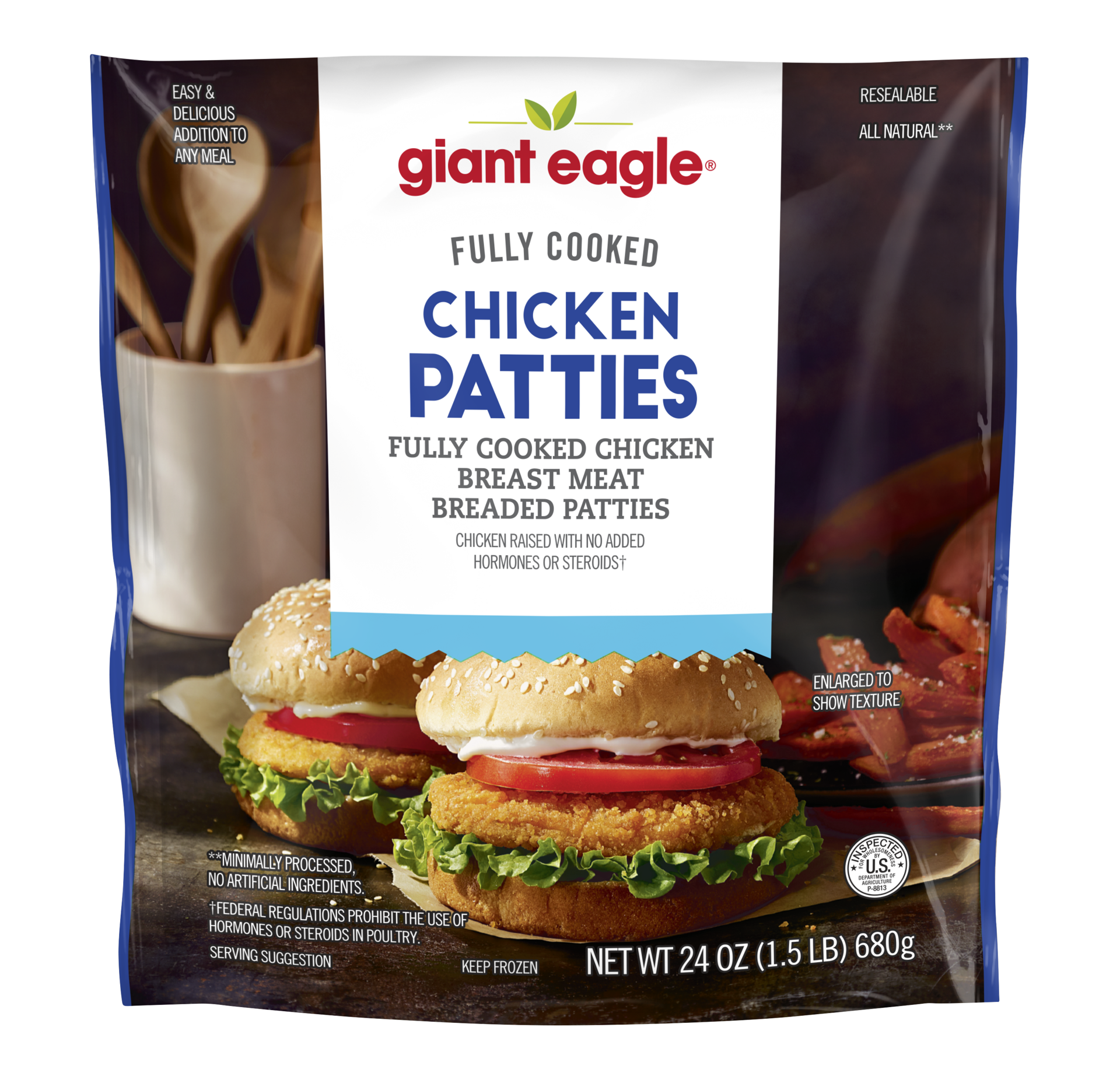slide 1 of 1, Ge Chicken Patties, 24 oz