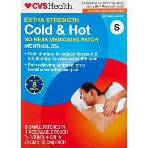 slide 1 of 1, CVS Health Extra Strength Cold & Hot Medicated Patches, Small, 5 Ct, 5 ct; SM