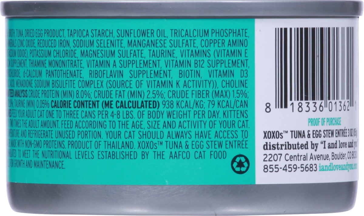 slide 10 of 13, I and Love and You XOXOs Cat Food Tuna & Egg Stew, 3 oz