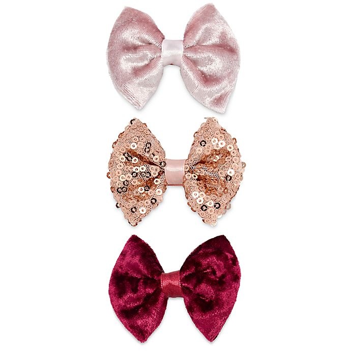 slide 1 of 1, Khristie Velour and Sequin Vintage Bow Hair Clips, 3 ct