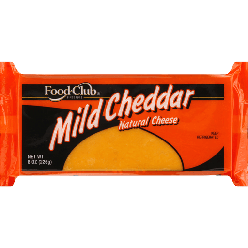 slide 3 of 3, Food Club Cheese, Natural, Mild Cheddar, 8 oz