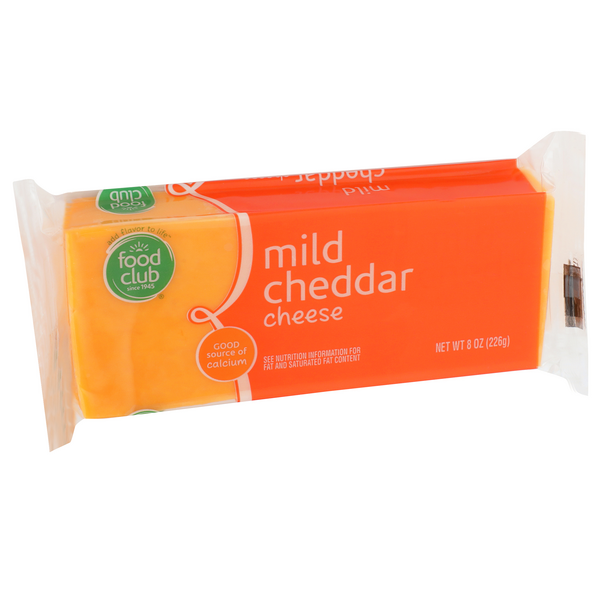 slide 1 of 3, Food Club Cheese, Natural, Mild Cheddar, 8 oz