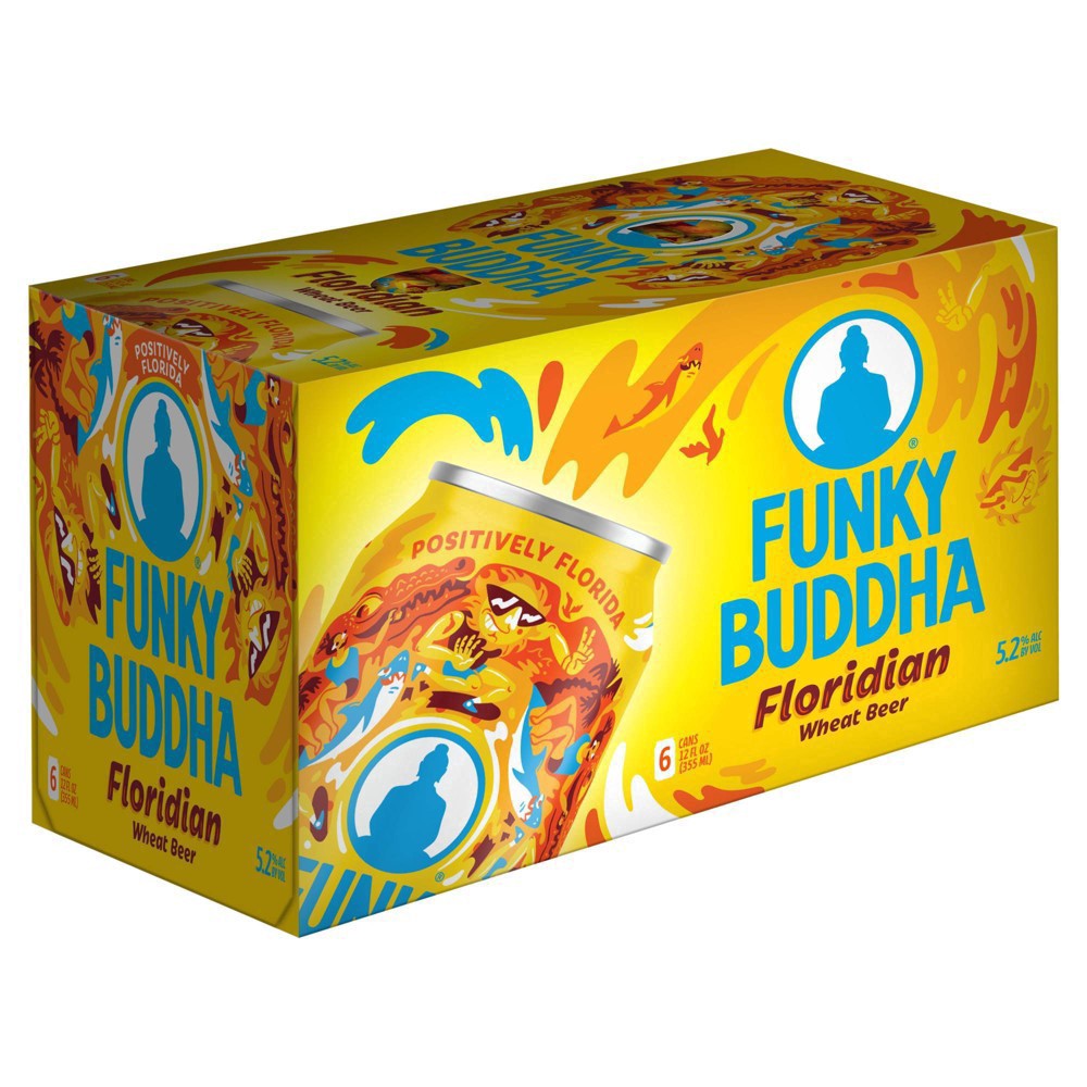 slide 15 of 26, Funky Buddha Floridian Wheat Craft Beer, 6 pk 12 fl oz Cans, 5.2% ABV, 72 fl oz