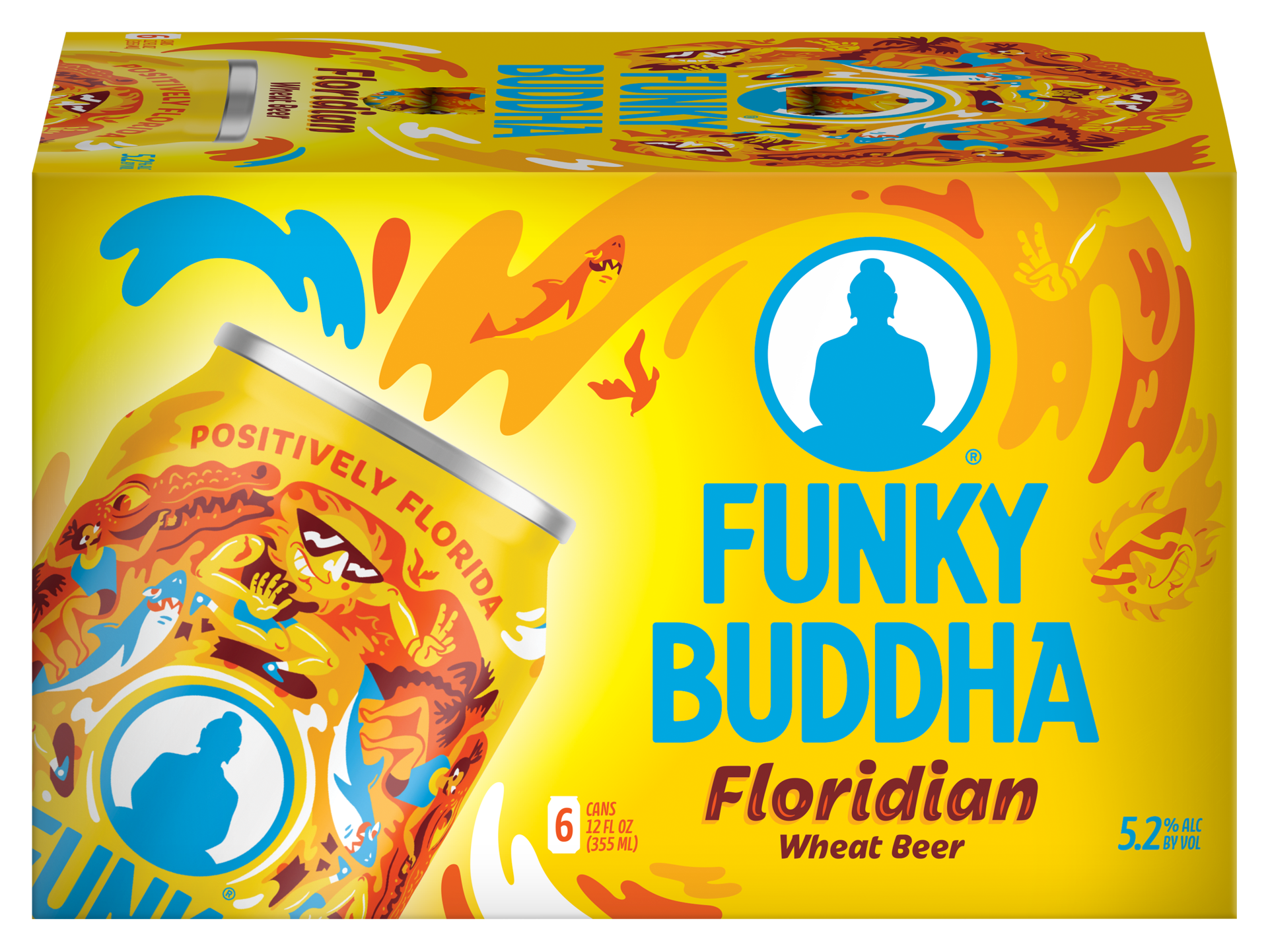 slide 1 of 26, Funky Buddha Floridian Wheat Craft Beer, 6 pk 12 fl oz Cans, 5.2% ABV, 72 fl oz