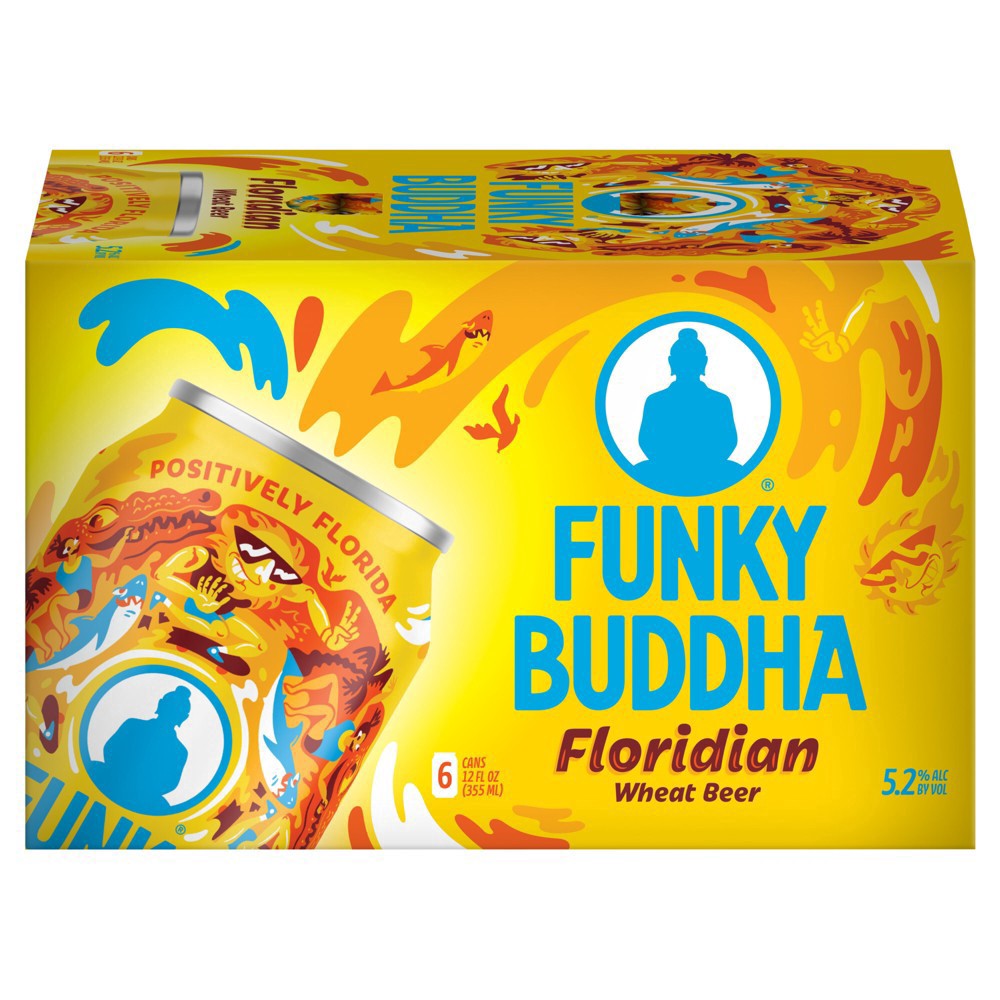 slide 8 of 26, Funky Buddha Floridian Wheat Craft Beer, 6 pk 12 fl oz Cans, 5.2% ABV, 72 fl oz