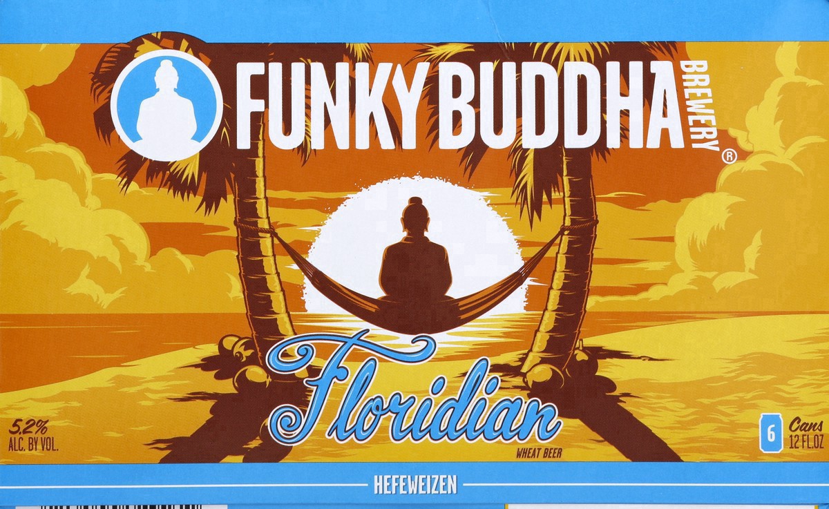 slide 16 of 26, Funky Buddha Floridian Wheat Craft Beer, 6 pk 12 fl oz Cans, 5.2% ABV, 72 fl oz