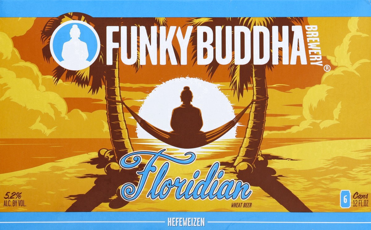 slide 26 of 26, Funky Buddha Floridian Wheat Craft Beer, 6 pk 12 fl oz Cans, 5.2% ABV, 72 fl oz