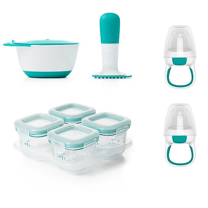 slide 1 of 13, OXO Tot Toddler Feeding Accessories Bundle - Teal, 1 ct