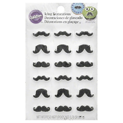 slide 1 of 2, Wilton Icing Decorations Mustache Shapes, 0.78 oz