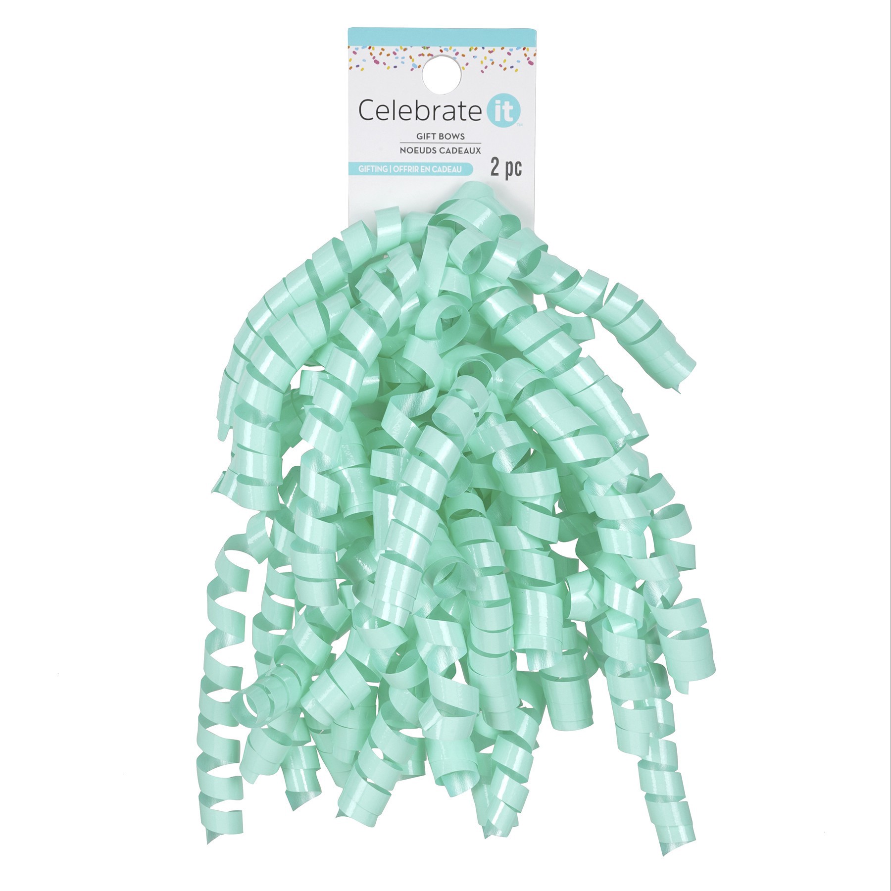 slide 3 of 3, 30" Mint Twisty Bows By Celebrate It, 2ct., 2 ct