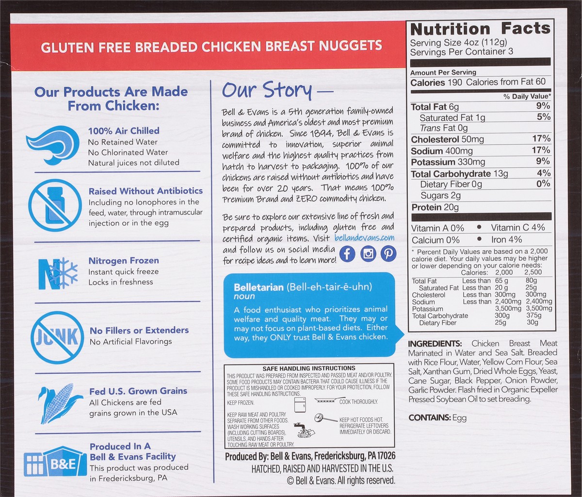 slide 6 of 13, Bell & Evans Chicken Breast Nuggets, 12 oz