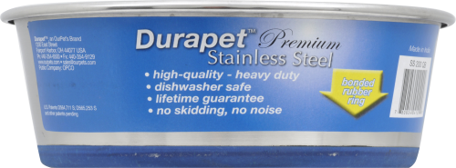 slide 1 of 1, Durapet Pet Dish Stainless Steel Large, 2 qt