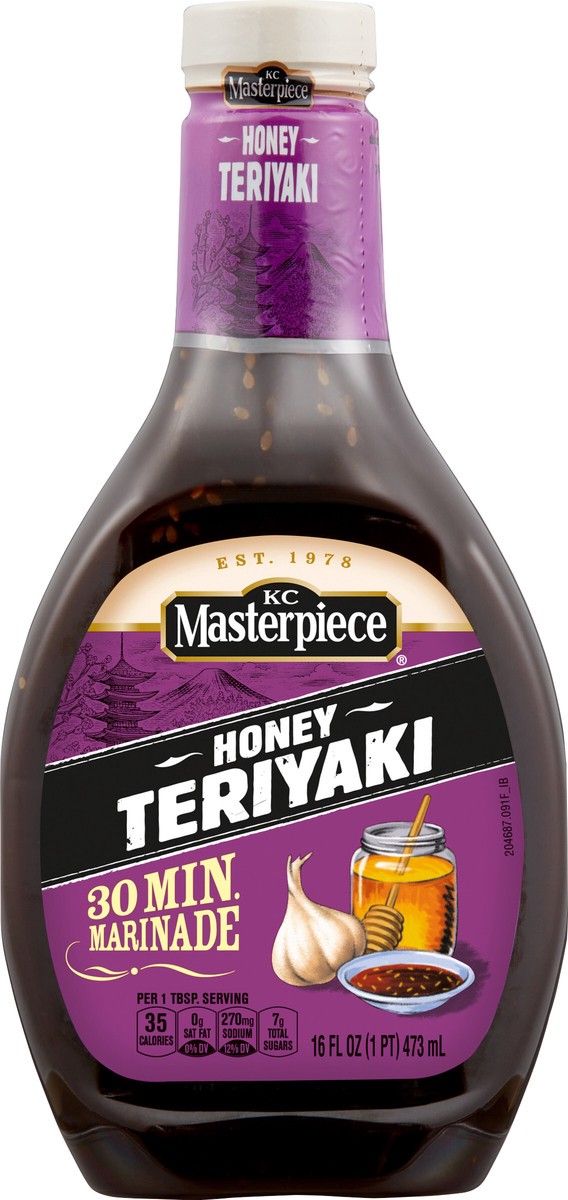 slide 2 of 9, KC Masterpiece Honey Teriyaki Marinade, 16 Ounces, 16 fl oz