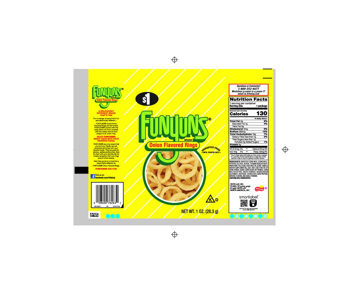slide 8 of 8, Funyuns Onion Flavored Rings Regular 1 Oz, 1 oz