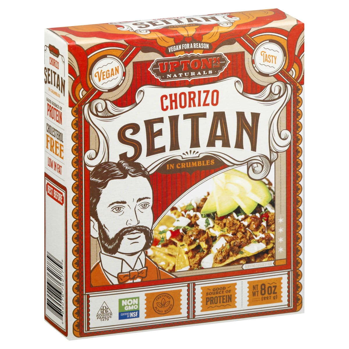slide 7 of 9, Upton's Naturals Chorizo Vegan Crumbles Seitan 8 oz, 8 oz