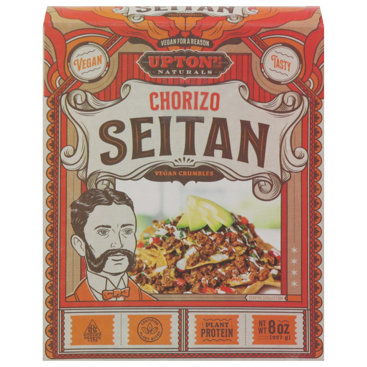 slide 1 of 9, Upton's Naturals Chorizo Vegan Crumbles Seitan 8 oz, 8 oz