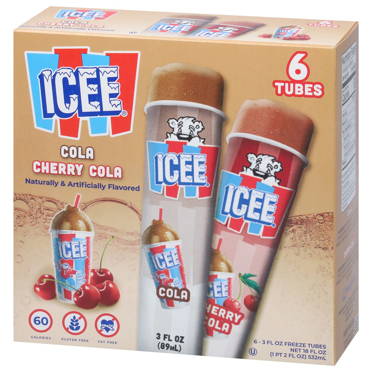 slide 2 of 9, ICEE Cola/Cherry Cola Freeze Tubes - 6 ct, 6 ct
