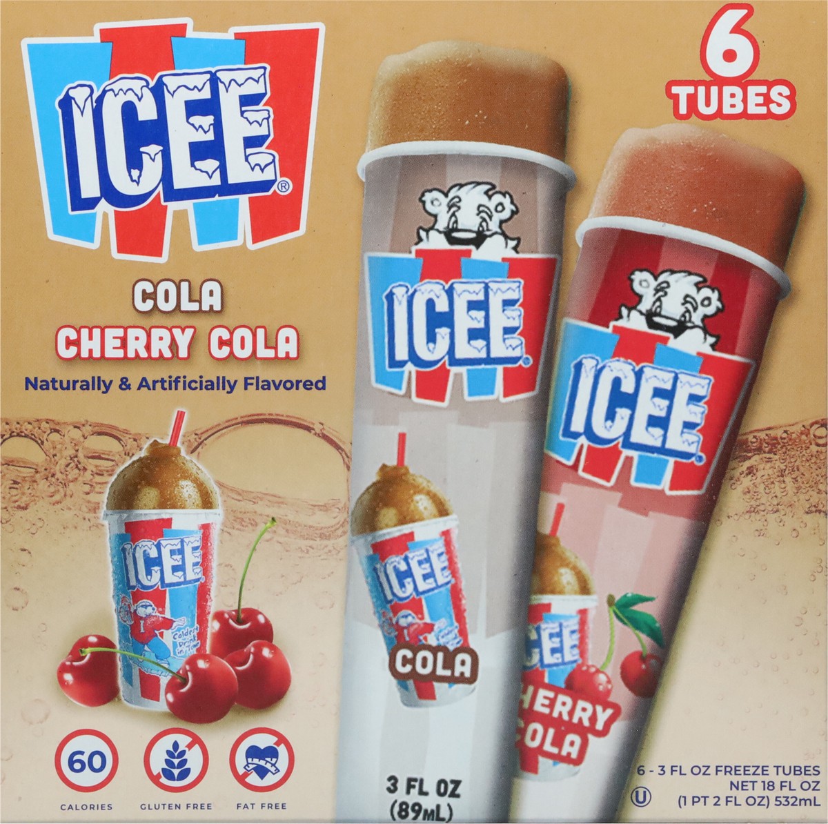 slide 3 of 9, ICEE Cola/Cherry Cola Freeze Tubes - 6 ct, 6 ct