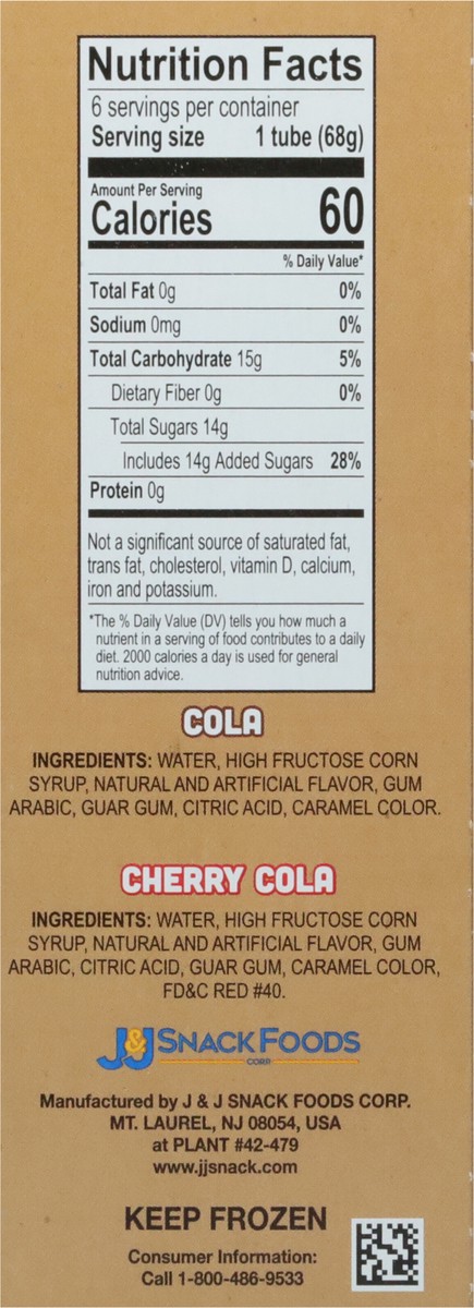 slide 8 of 9, ICEE Cola/Cherry Cola Freeze Tubes - 6 ct, 6 ct
