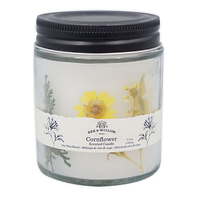 slide 1 of 2, Bee & Willow Home Cornflower Spring Floral Glass Jar Candle, 7.7 oz