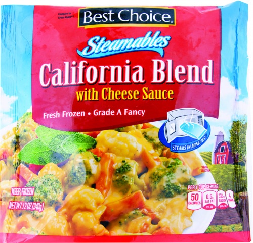 slide 1 of 1, Best Choice Steamables California Blend With Cheese Sauce Vegetables, 12 oz