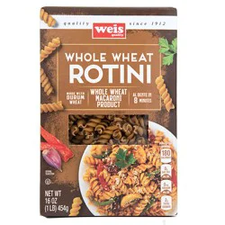 Weis Quality 100% Whole Wheat Macaroni Product, Rotini
