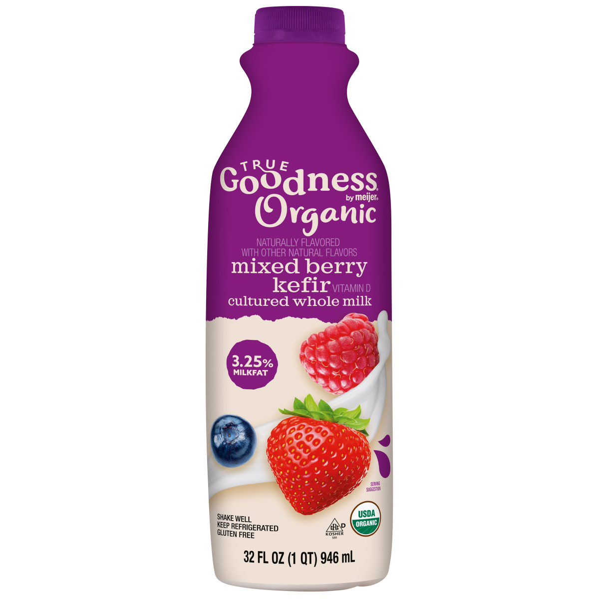 slide 1 of 5, True Goodness Organic Kefir, Mixed Berry, 32 oz