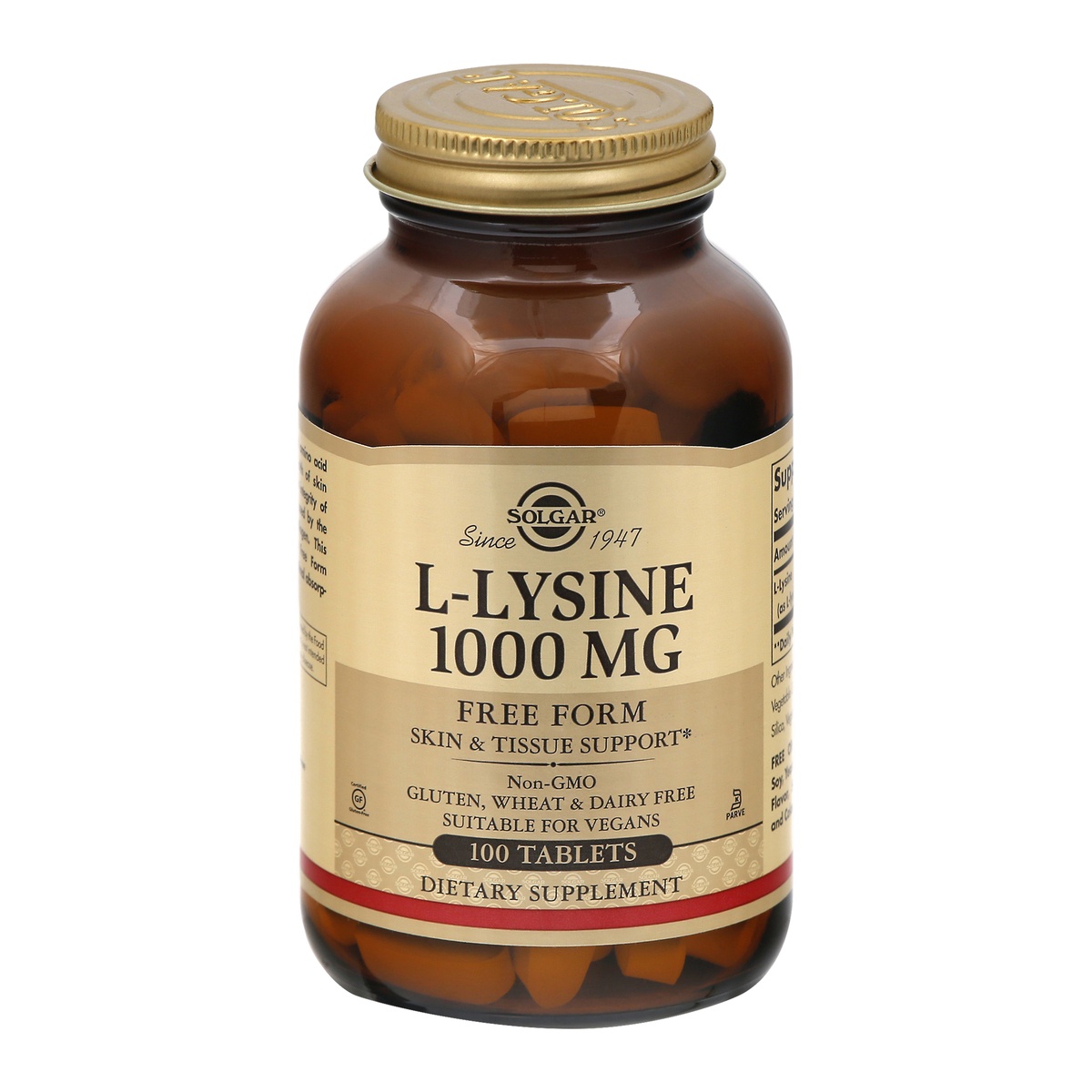 slide 1 of 1, Solgar L-Lysine Tablets, 100 ct; 1000 mg