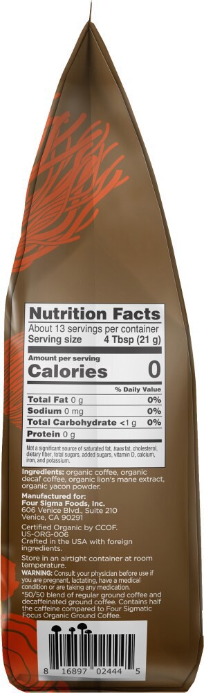 slide 3 of 4, Four Sigmatic Focus Half Ground Coffee, 10 oz