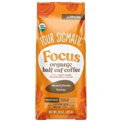 Four Sigmatic Focus Organic Half Caf Ground Coffee 10 oz