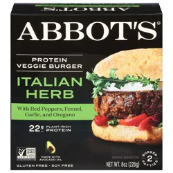 Abbot's Italian Burger Protein Veggie Burger - 2 Each