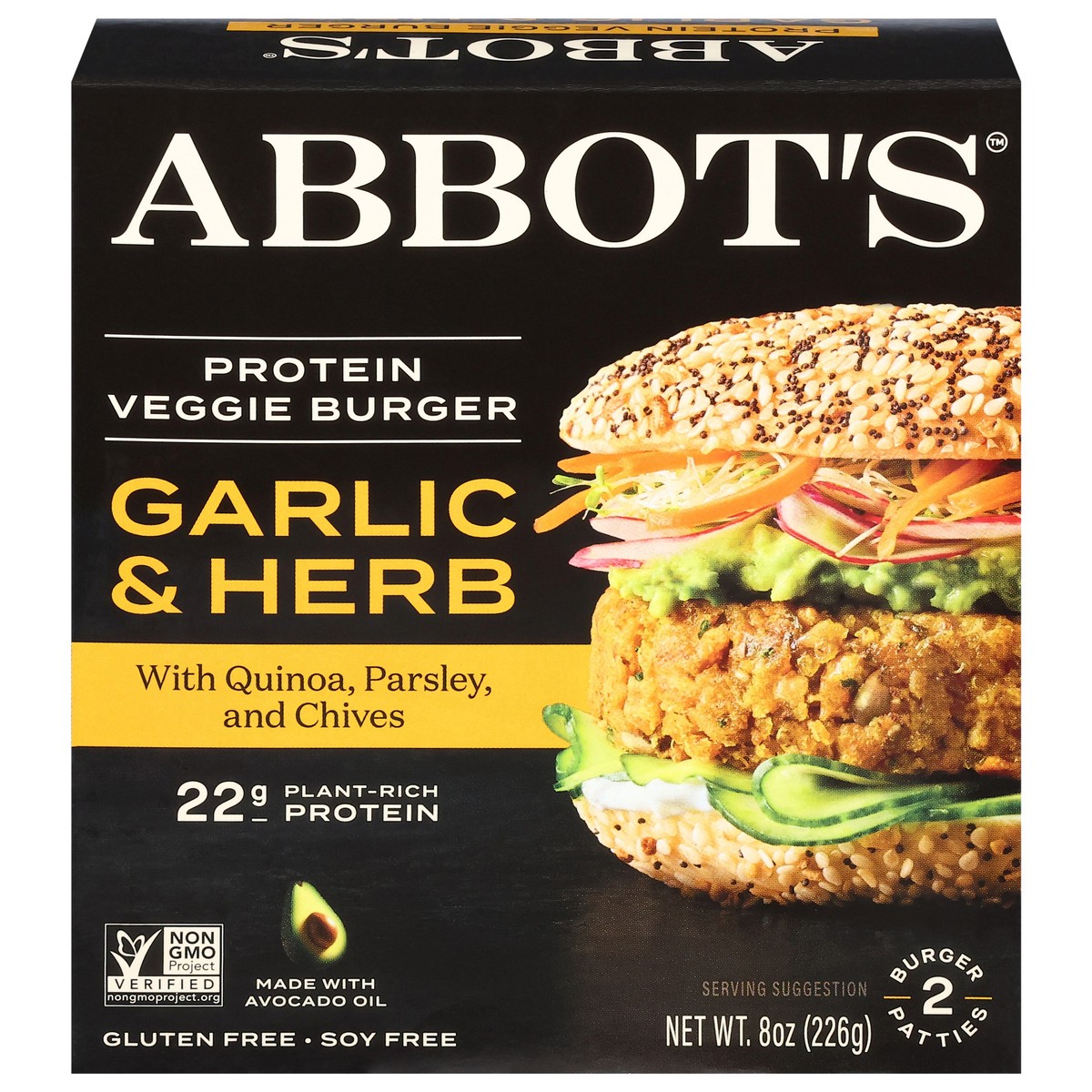 slide 2 of 4, Abbots Butcher Burger Veggie Grlic Herb 8.000 Oz, 8 oz