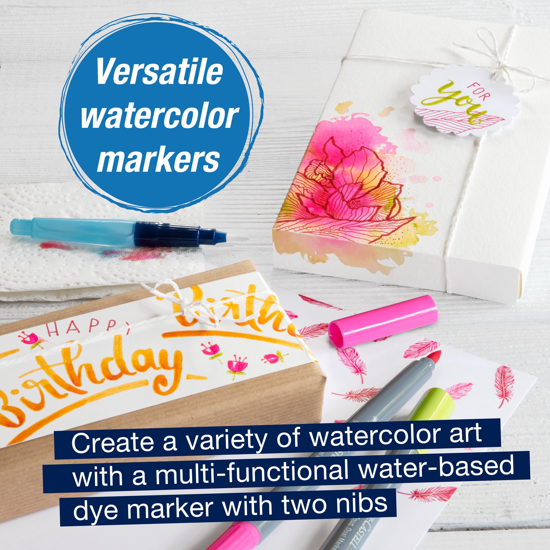 slide 6 of 7, Faber-Castell Goldfaber Aqua Basic Shades Dual-Tip Marker Set, 1 ct