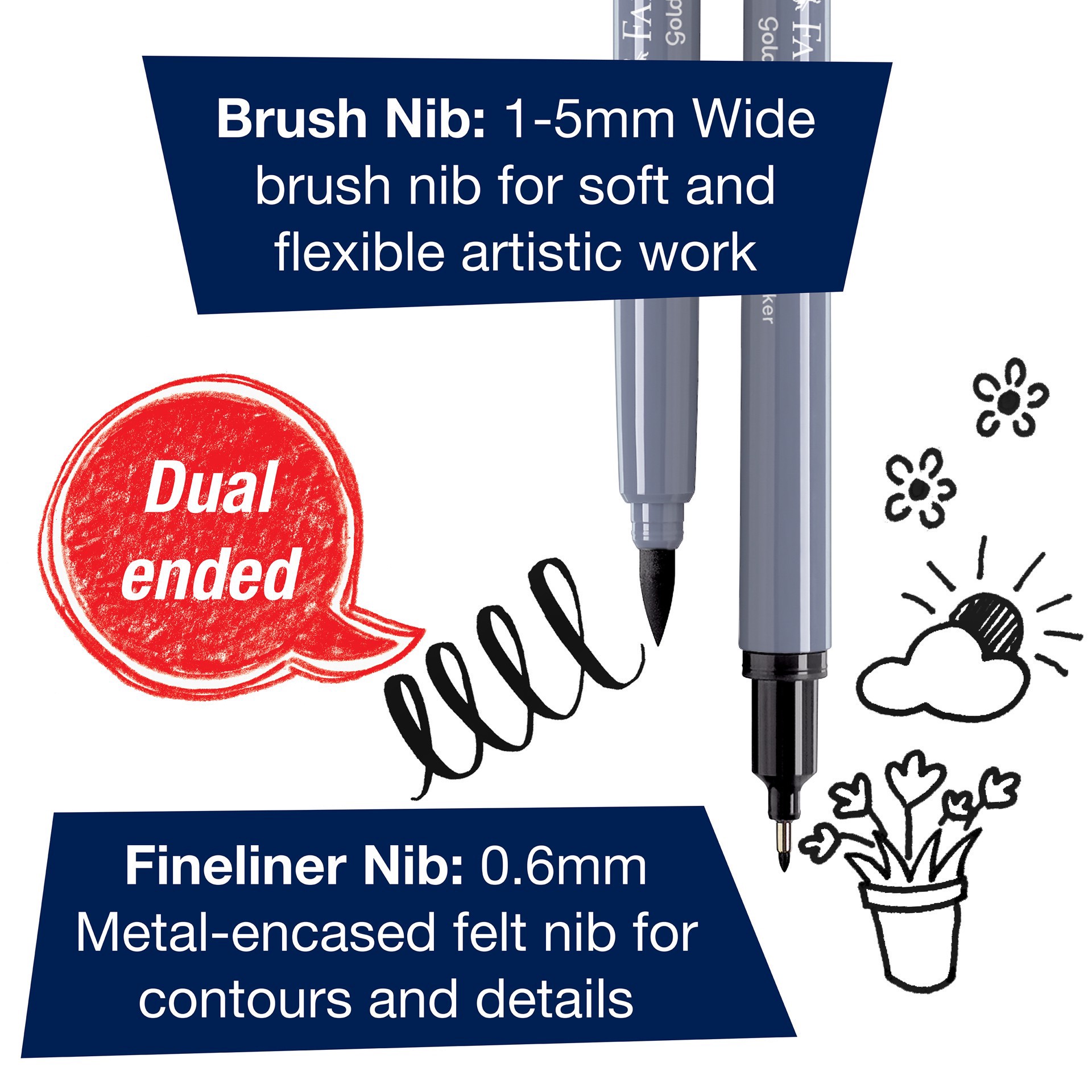 slide 5 of 7, Faber-Castell Goldfaber Aqua Basic Shades Dual-Tip Marker Set, 1 ct