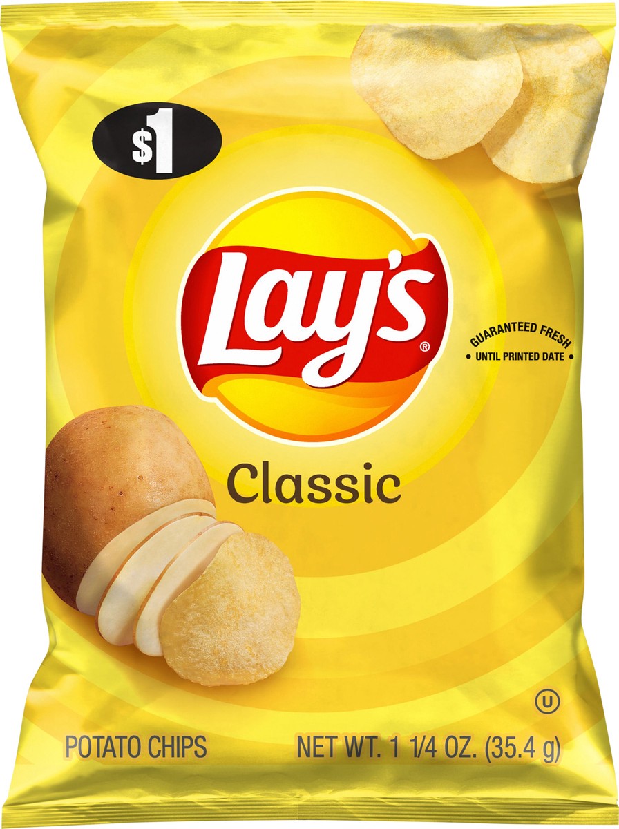 slide 4 of 8, Lay's Potato Chips Classic 1 1/4 Oz, 1.25 oz