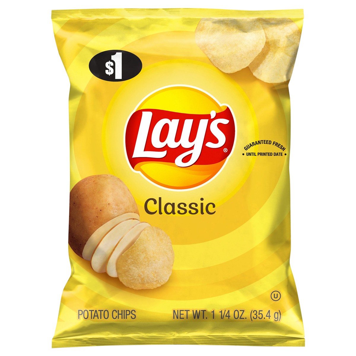 slide 2 of 8, Lay's Potato Chips Classic 1 1/4 Oz, 1.25 oz