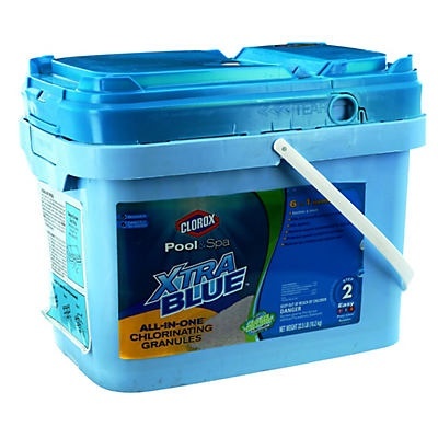 slide 1 of 1, Clorox Pool and Spa Xtra Blue All-In-One Granules, 22.5 lb