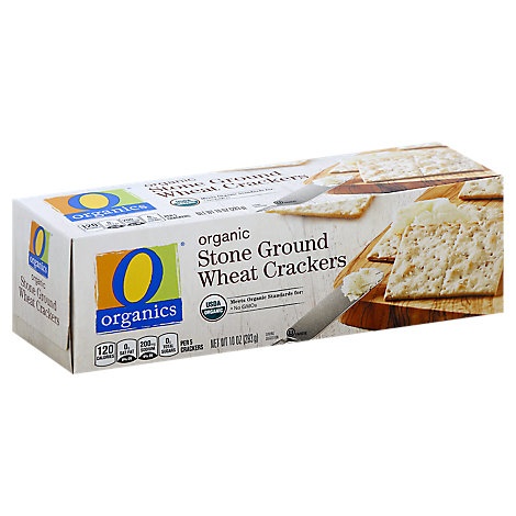 slide 1 of 1, O Organics Crackers Organic Stone Ground Wheat, 10 oz