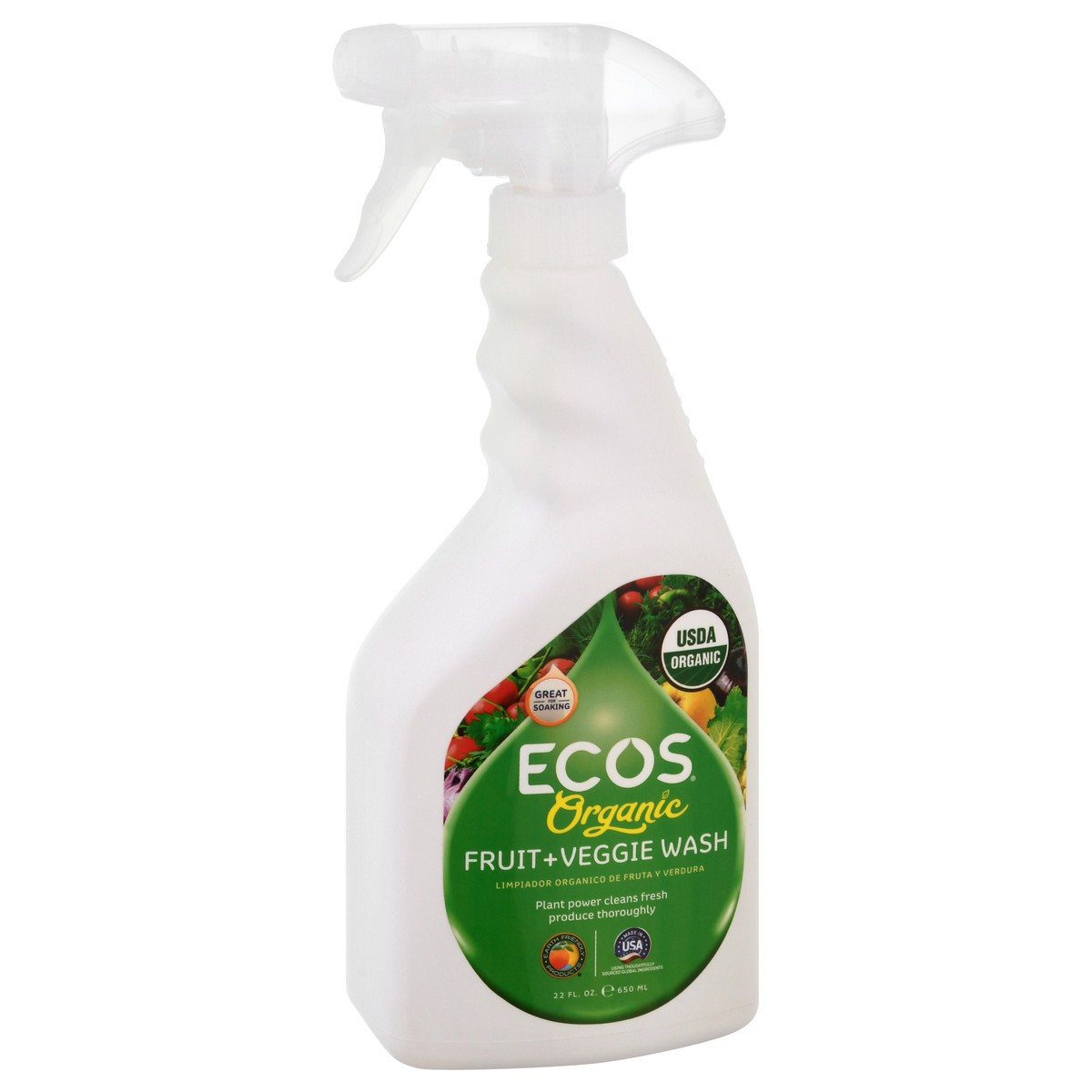 slide 3 of 9, ECOS Organic Fruit + Veggie Wash 22 oz, 22 oz
