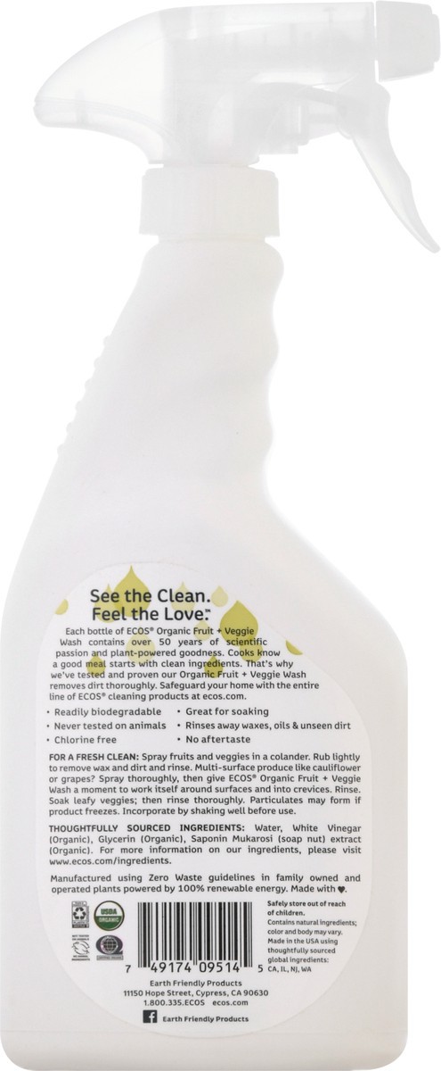 slide 9 of 9, ECOS Organic Fruit + Veggie Wash 22 oz, 22 oz