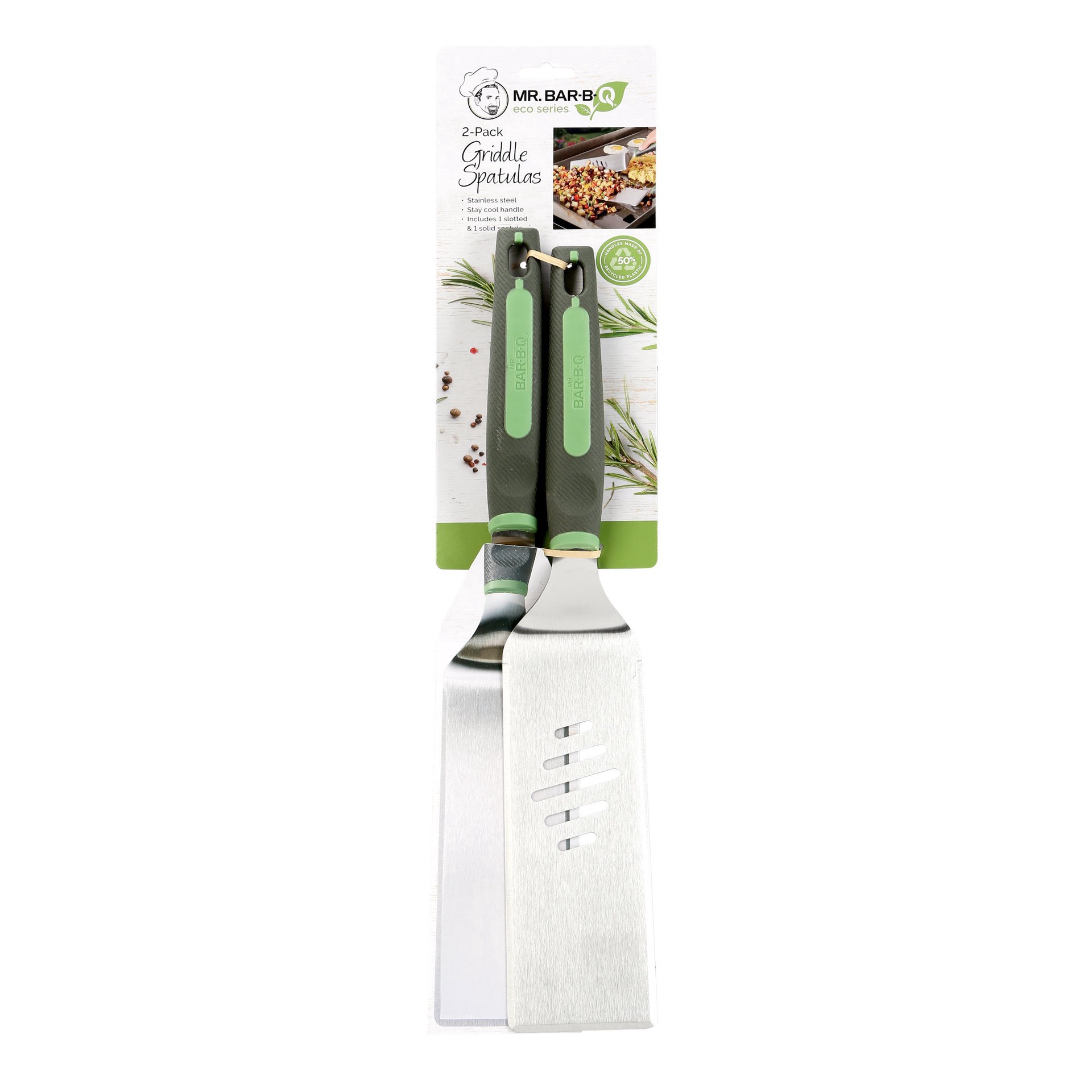 slide 1 of 1, Mr. Bar-B-Q Eco Series Griddle Spatulas, 2 ct